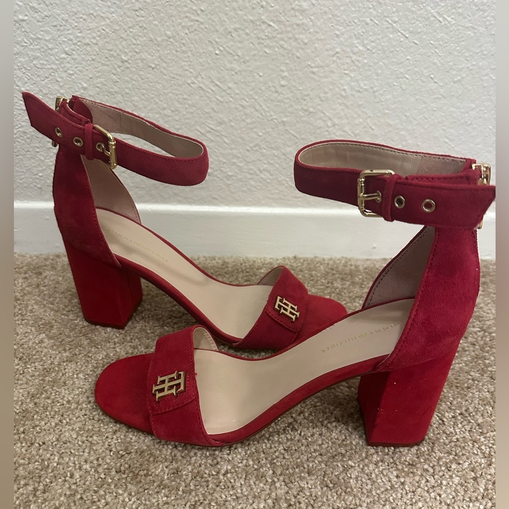 Tommy Hilfiger Bold Red Suede Heels